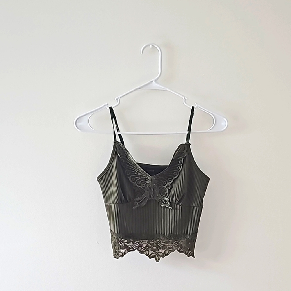Green crop top